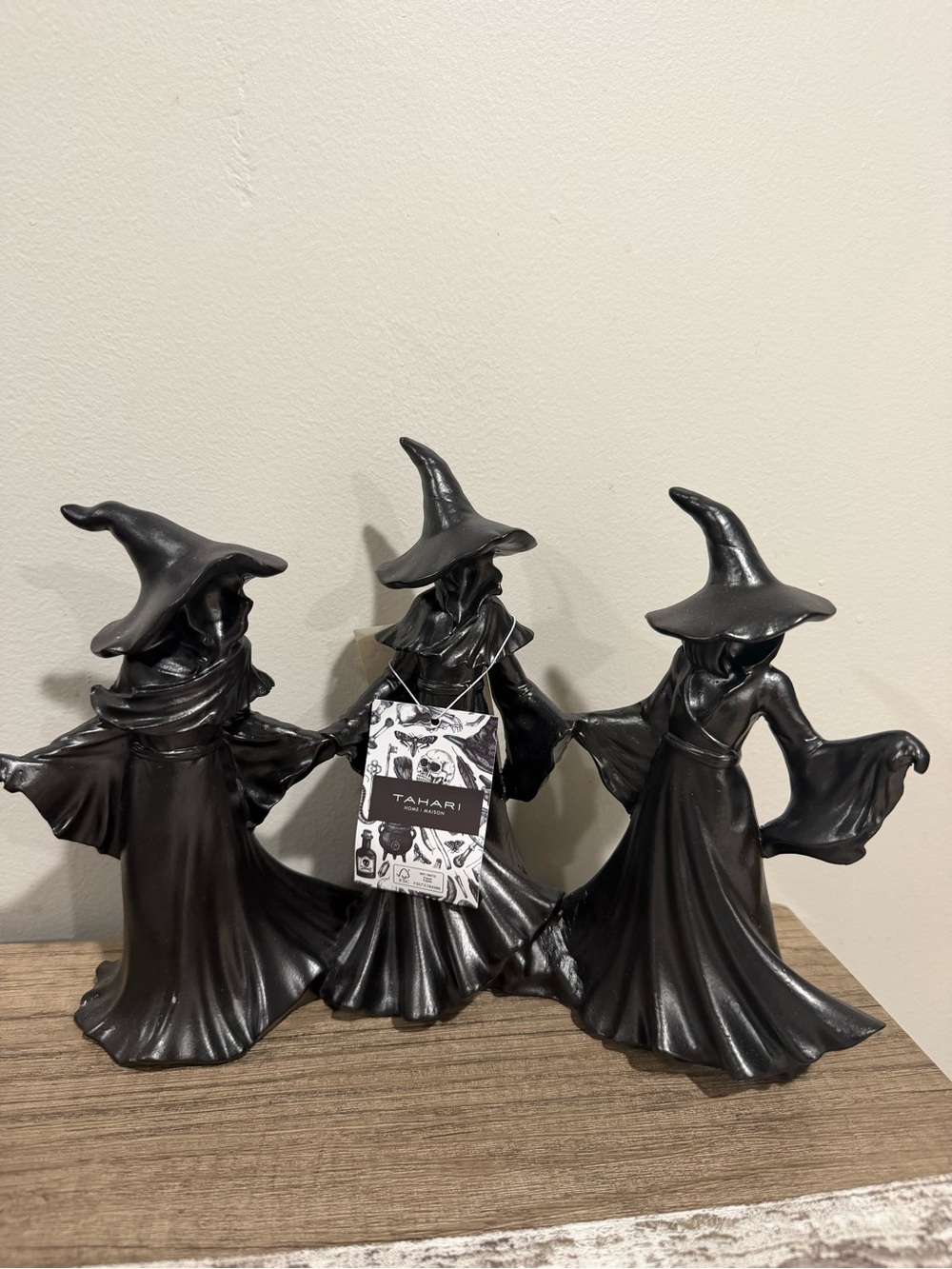 Tahari Black Witch Figurine Trio - Dancing Witch Statues